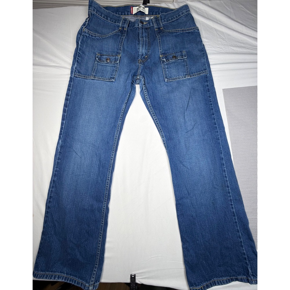 Levis Movin On Rambler Jeans Vintage Y2K Blue Denim Utility Patch Pocket 34x30.5